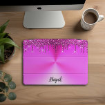 Cubierta Para iPad Pro Purpurina de goteo de lujo Fuchsia Personalizado,<br><div class="desc">Hermosa Esparkle De Lujo Fuchsia Purpurina De Perforación Con Textura Metalizado Pincel Diseño Personalizado iPad Pro</div>