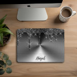 Cubierta Para iPad Pro Purpurina de goteo negro con espárragos de lujo pe<br><div class="desc">Hermoso Purpurina De Perforación De Color Negro Con Textura Metalizado Cepa Personalizada para iPad Pro</div>