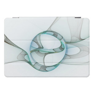 Cubierta Para iPad Pro Resumen moderno Arte fractal azul turquesa gris