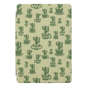 Cubierta Para iPad Pro Silueta de cactus suculenta en tazas y macetas