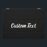 Cubierta Para iPad Pro Texto personalizado en negro con guión blanco<br><div class="desc">Hay texto en blanco en esta cubierta de tableta negra. El texto es un guión. Puede editar el texto para mostrar un mensaje personalizado.</div>