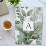 Cubierta Para iPad Pro Vegetación rústica de color de agua monogramada<br><div class="desc">Personaliza tu iPad Air con un toque natural. Cubierta aérea monogramada Rustic Sage Greenery iPad para un aspecto único y elegante.</div>