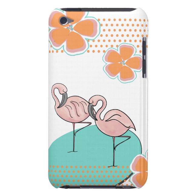 Cubierta Para iPod De Barely There Flamingo Poolside (Atrás)