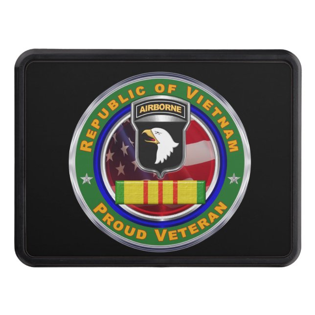Cubierta Para Remolque 101ª División Aérea Vietnam Veteran Hitch Cov (Anverso)