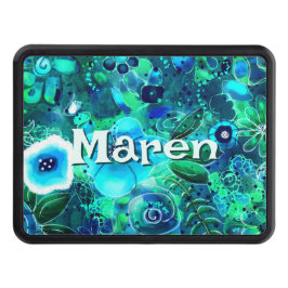Cubierta Para Remolque Abstract Floral Teal Blue Green Personalized