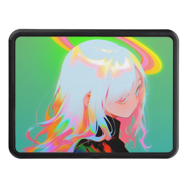 Cubierta Para Remolque Adorable Bright Neon Halo Anime Chica (Anverso)