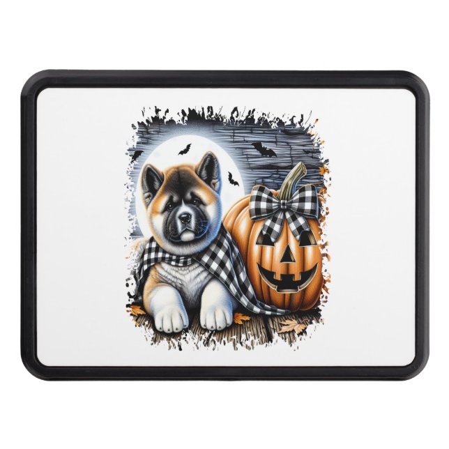 Cubierta Para Remolque Akita Dog Halloween Square (Anverso)