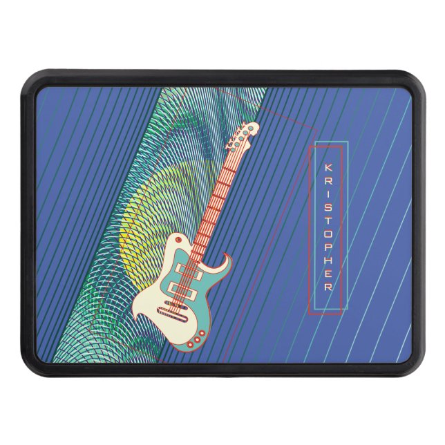 Cubierta Para Remolque Añadir nombre a la guitarra eléctrica Verde azulad (Anverso)