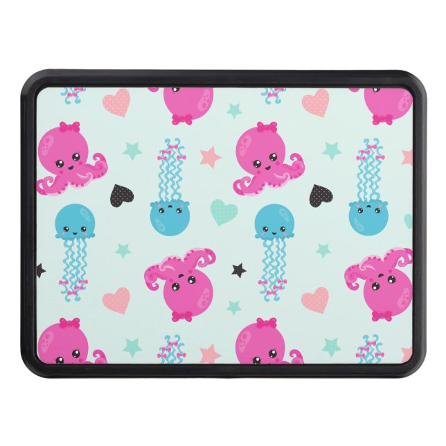 Cubierta Para Remolque Animales marinos, vida marina, pulpo, medusas, cor (Anverso)