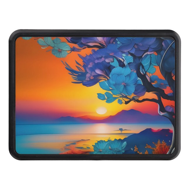 Cubierta Para Remolque Árbol floreciente en el lago al amanecer (Anverso)