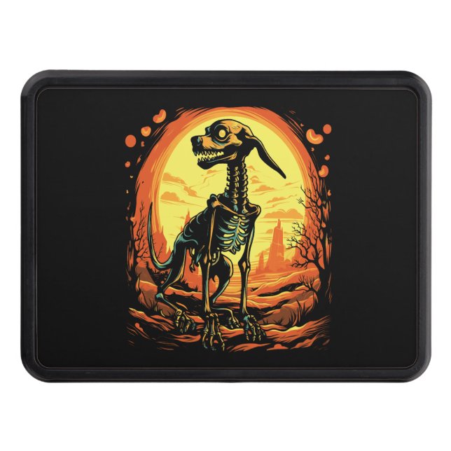 Cubierta Para Remolque Arte de Halloween en Skeleton Dog (Anverso)