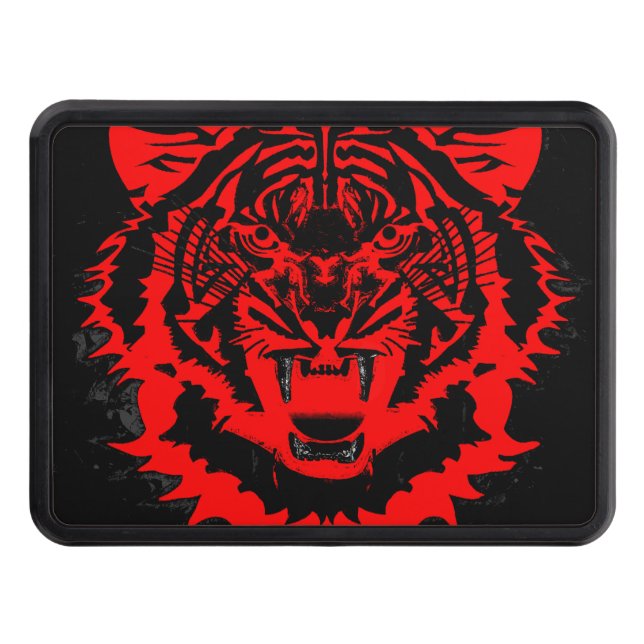 Cubierta Para Remolque Arte de tigres en negros y rojos (Anverso)