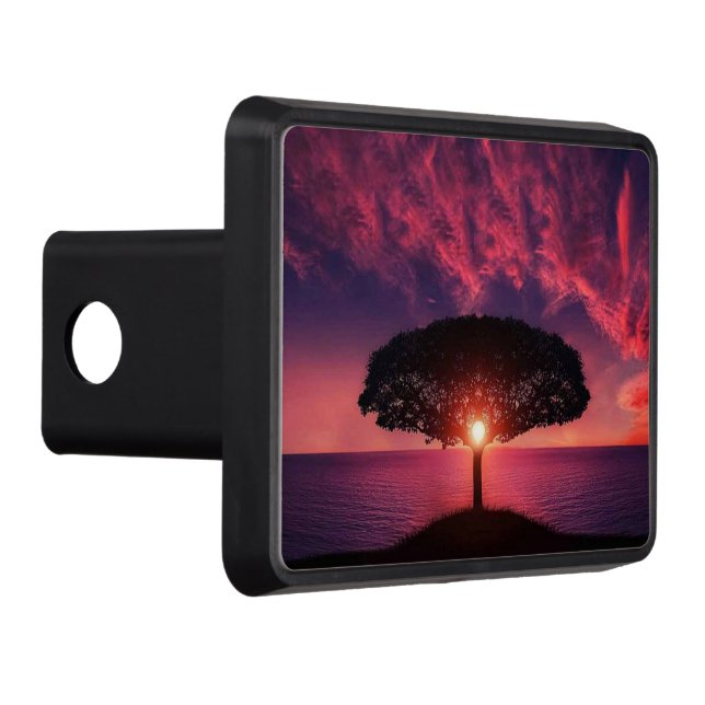 Cubierta Para Remolque Atardecer de árbol púrpura (Derecha)