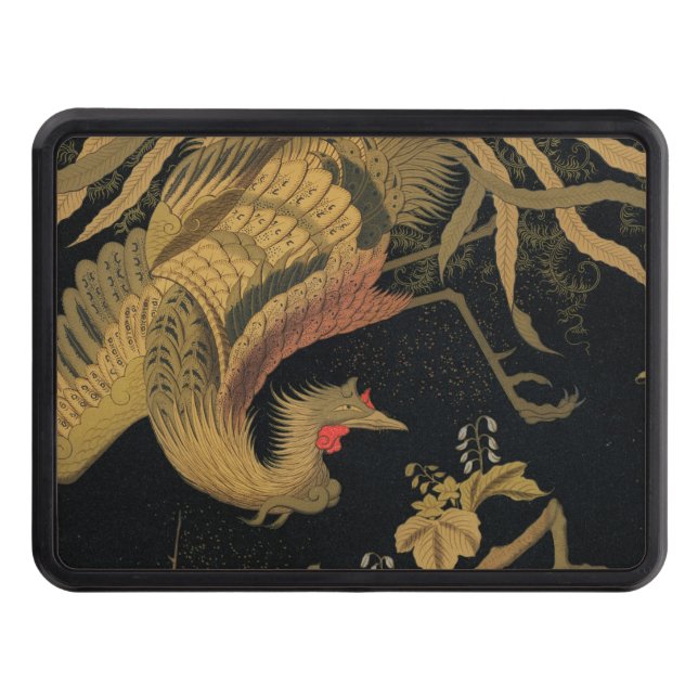 Cubierta Para Remolque Ave dorado de gallo clásico japonés antiguo (Anverso)