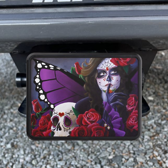 Cubierta Para Remolque Azúcar Skull Roses Rojas Morado (Subido por el creador)