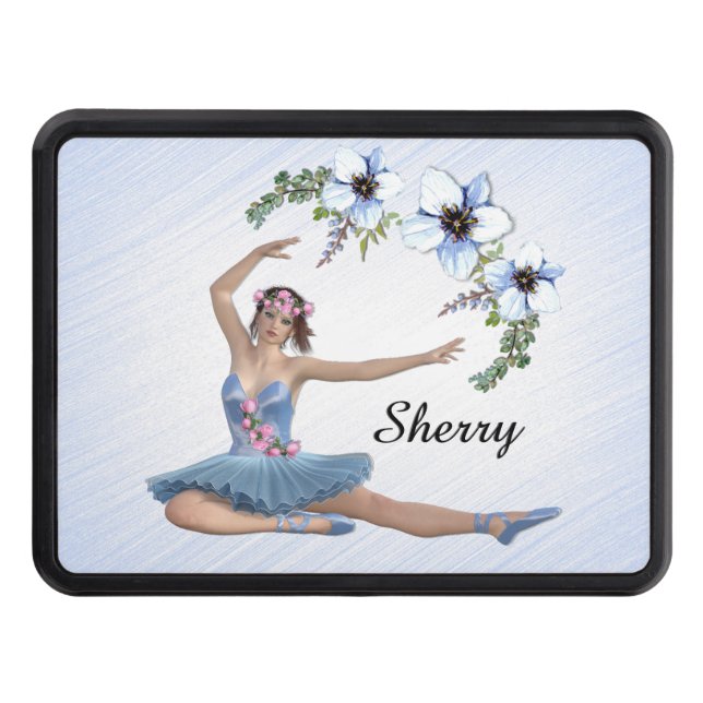 Cubierta Para Remolque Ballerina con nombre personal azul (Anverso)