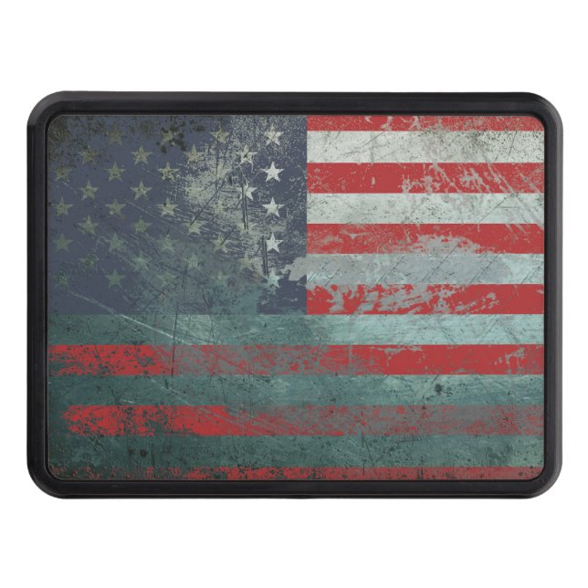 Cubierta Para Remolque Bandera americana metalizado 1 del Grunge (Anverso)
