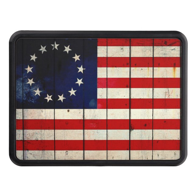 Cubierta Para Remolque Bandera de Betsy Ross en la vieja madera de Barn (Anverso)
