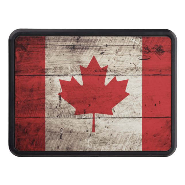 Cubierta Para Remolque Bandera de Canadá en grano de madera viejo (Anverso)