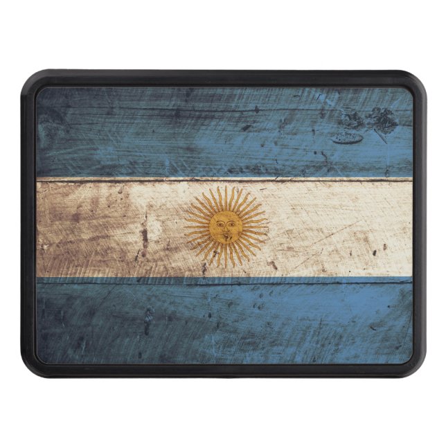 Cubierta Para Remolque Bandera de la Argentina en grano de madera viejo (Anverso)