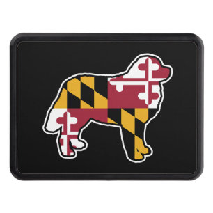 Cubierta Para Remolque Bandera de Maryland Bernese Mountain Silhouette