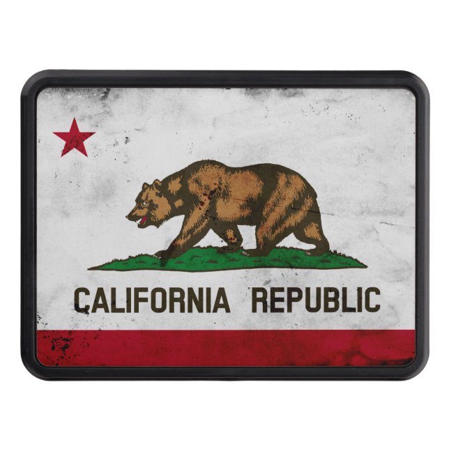 Cubierta Para Remolque Bandera Estatal Grunge Patriótica de California (Anverso)