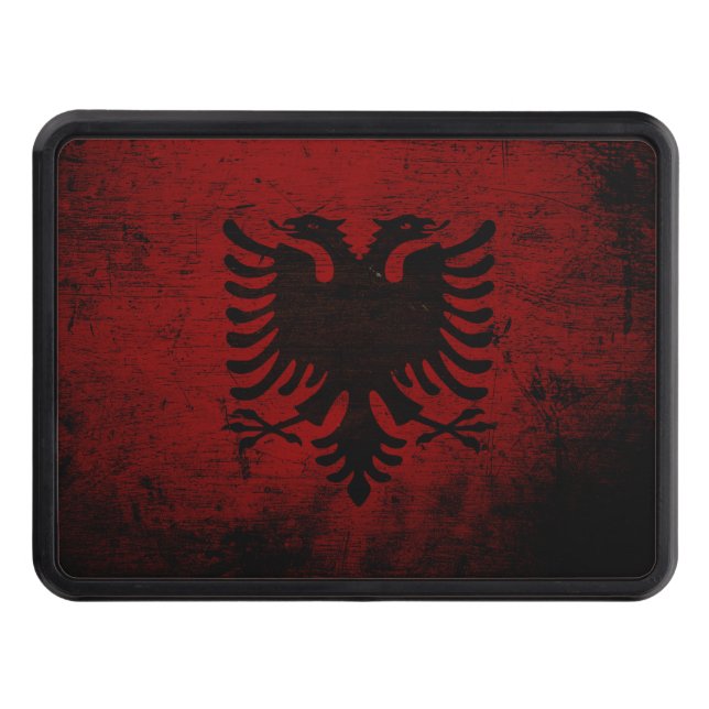 Cubierta Para Remolque Bandera negra de Albania del Grunge (Anverso)