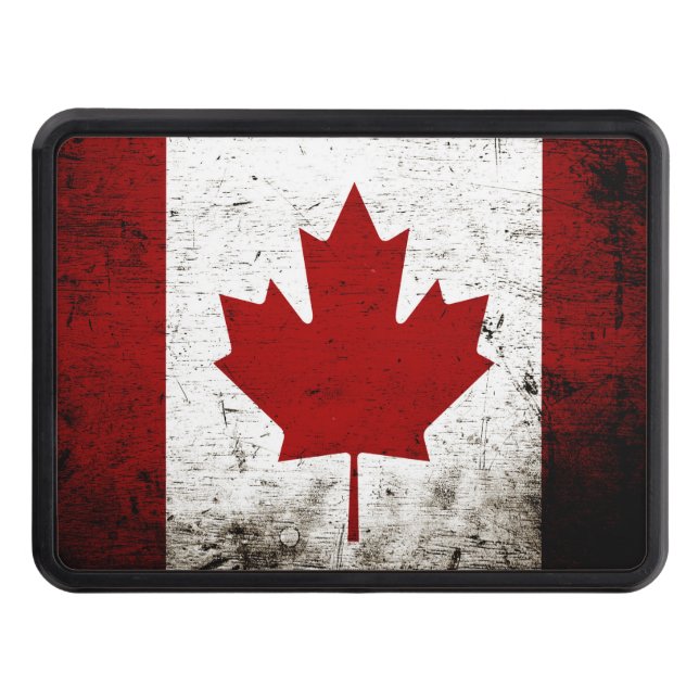 Cubierta Para Remolque Bandera negra de Canadá del Grunge (Anverso)