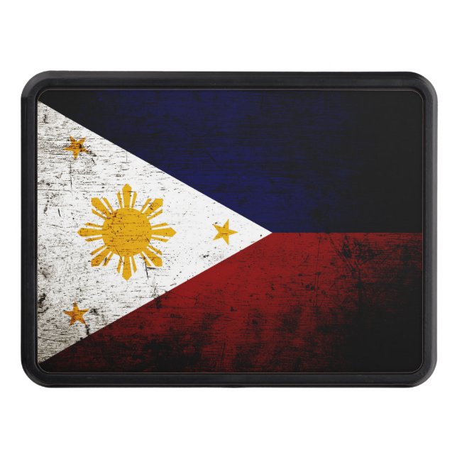 Cubierta Para Remolque Bandera negra de Filipinas del Grunge (Anverso)