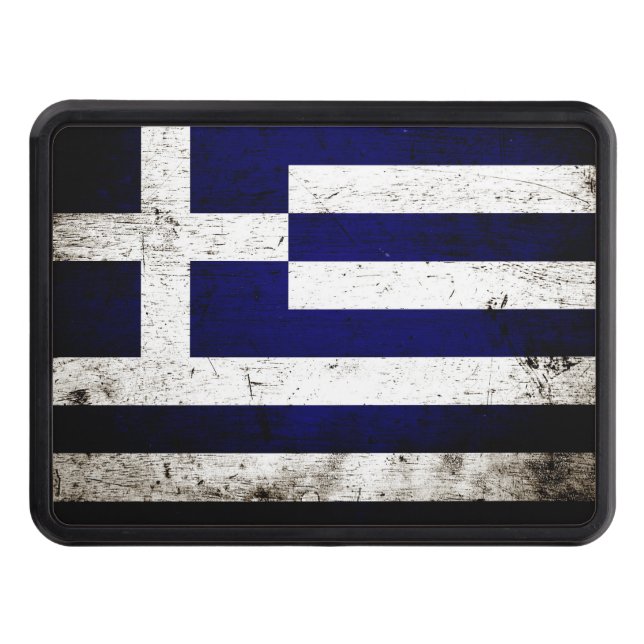 Cubierta Para Remolque Bandera negra de Grecia del Grunge (Anverso)