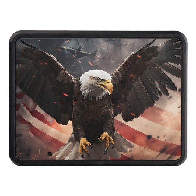 Cubierta Para Remolque Bandera patriótica estadounidense impresa en Bald  (Anverso)