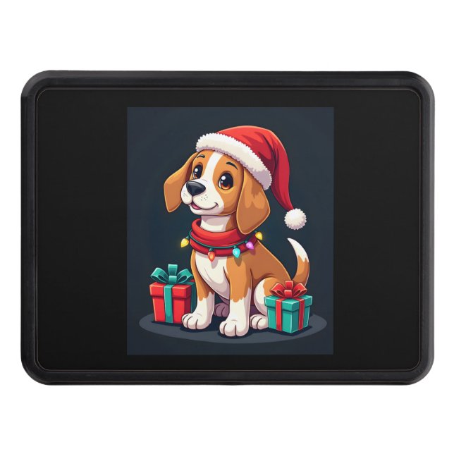 Cubierta Para Remolque Beagle Xmas Encendiendo A Navidades De Perro De Sa (Anverso)