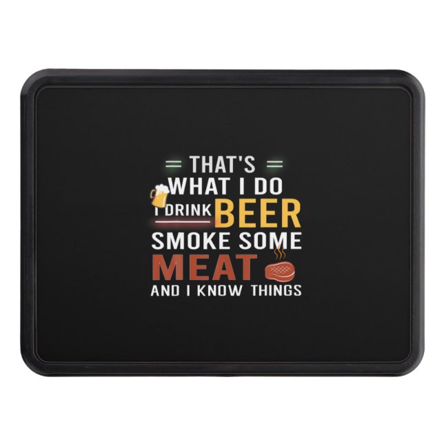 Cubierta Para Remolque Bebe Bebe Bebe Cerveza Humo Carne Cumpleaños (Anverso)