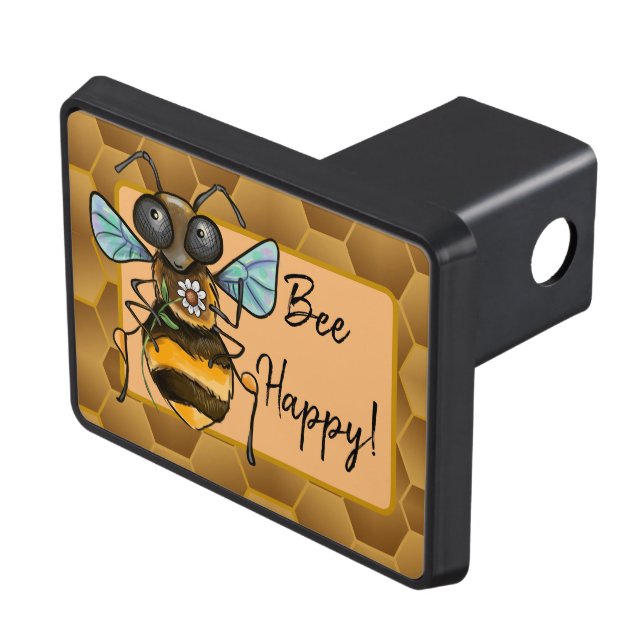 Cubierta Para Remolque ¡Bee Happy! Cute Honey Bee (Parte superior derecha)