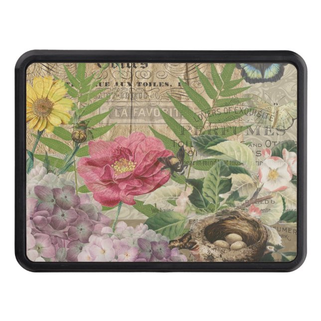 Cubierta Para Remolque Bird Nest Floral Jardín Flor Mariposa Arte (Anverso)