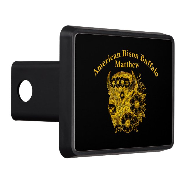 Cubierta Para Remolque Bison de oro adornado con flores y follaje (Derecha)