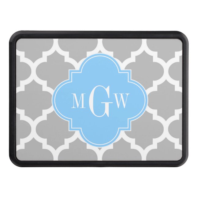 Cubierta Para Remolque Blanco Gris Marroquí #5 Azul Cielo 3 Monograma Ini (Anverso)