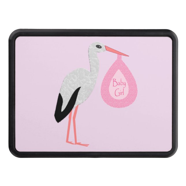 Cubierta Para Remolque Bonito Bebé Rosa Stork (Anverso)