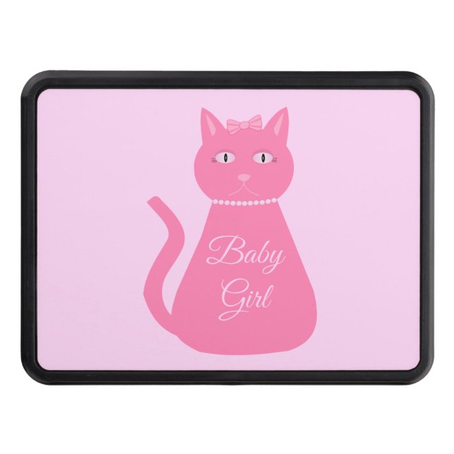 Cubierta Para Remolque Bonito Niña Rosa Personalizado Gato (Anverso)