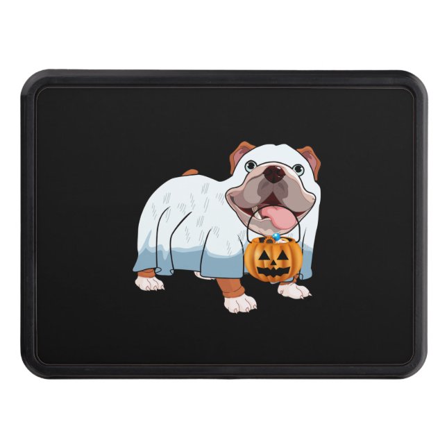 Cubierta Para Remolque Bulldog fantasma Perro de Halloween (Anverso)
