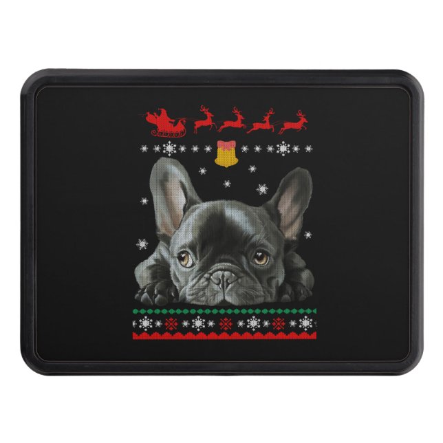 Cubierta Para Remolque Bulldog francés| Feliz Navidad con francés (Anverso)