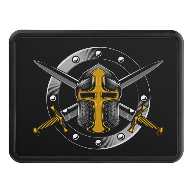 Cubierta Para Remolque Caballero templario (oro) con espadas cruzadas   (Anverso)