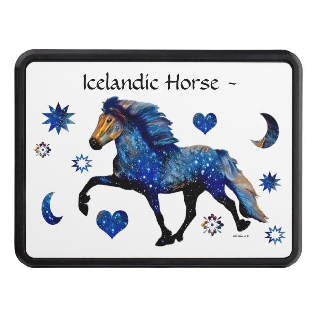 Cubierta Para Remolque Caballo islandés nocturno con estrellas (Anverso)