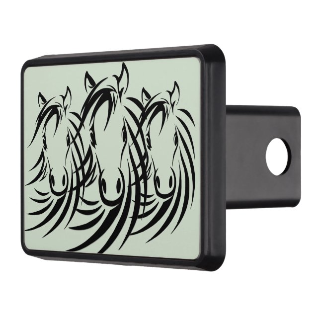 Cubierta Para Remolque Caballo negro de cabeza verde (Izquierda)