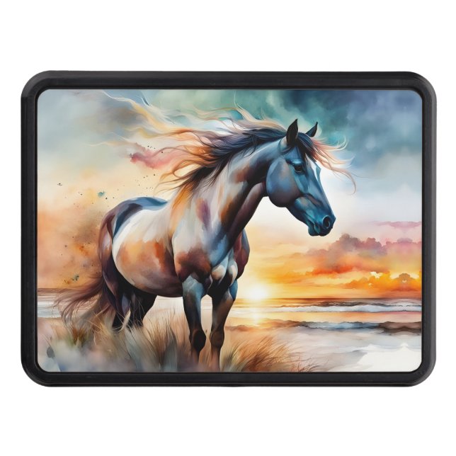 Cubierta Para Remolque Caballo salvaje en una duna fresca al atardecer (Anverso)