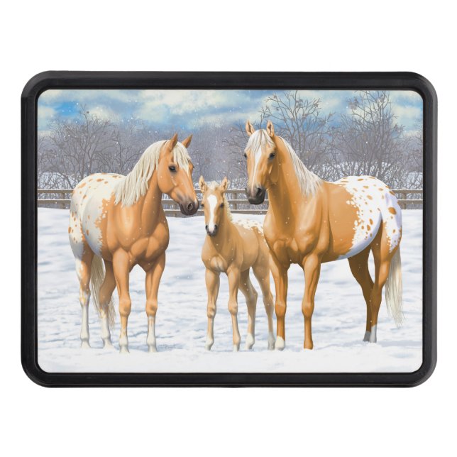 Cubierta Para Remolque Caballos Palomino Appaloosa De Nieve (Anverso)