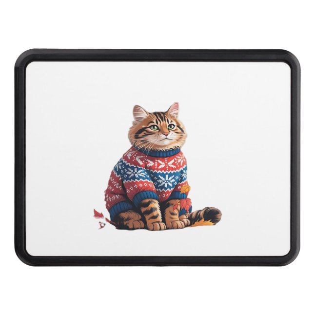 Cubierta Para Remolque Caída de la Hoja del Gato Hola Funny Cat Kitten Lo (Anverso)