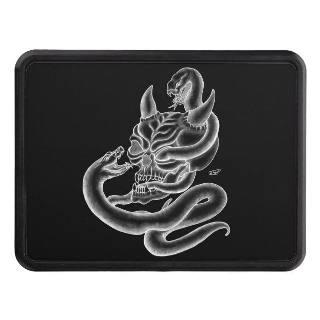 Cubierta Para Remolque Calavera - Cabeza malvada con serpiente (Anverso)