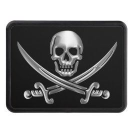 Cubierta Para Remolque Calavera plateada y espadas cruzadas