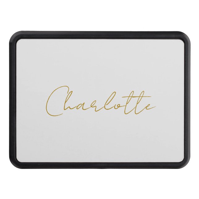 Cubierta Para Remolque Calligraphy Gold Color Gray Personalizado Personal (Anverso)